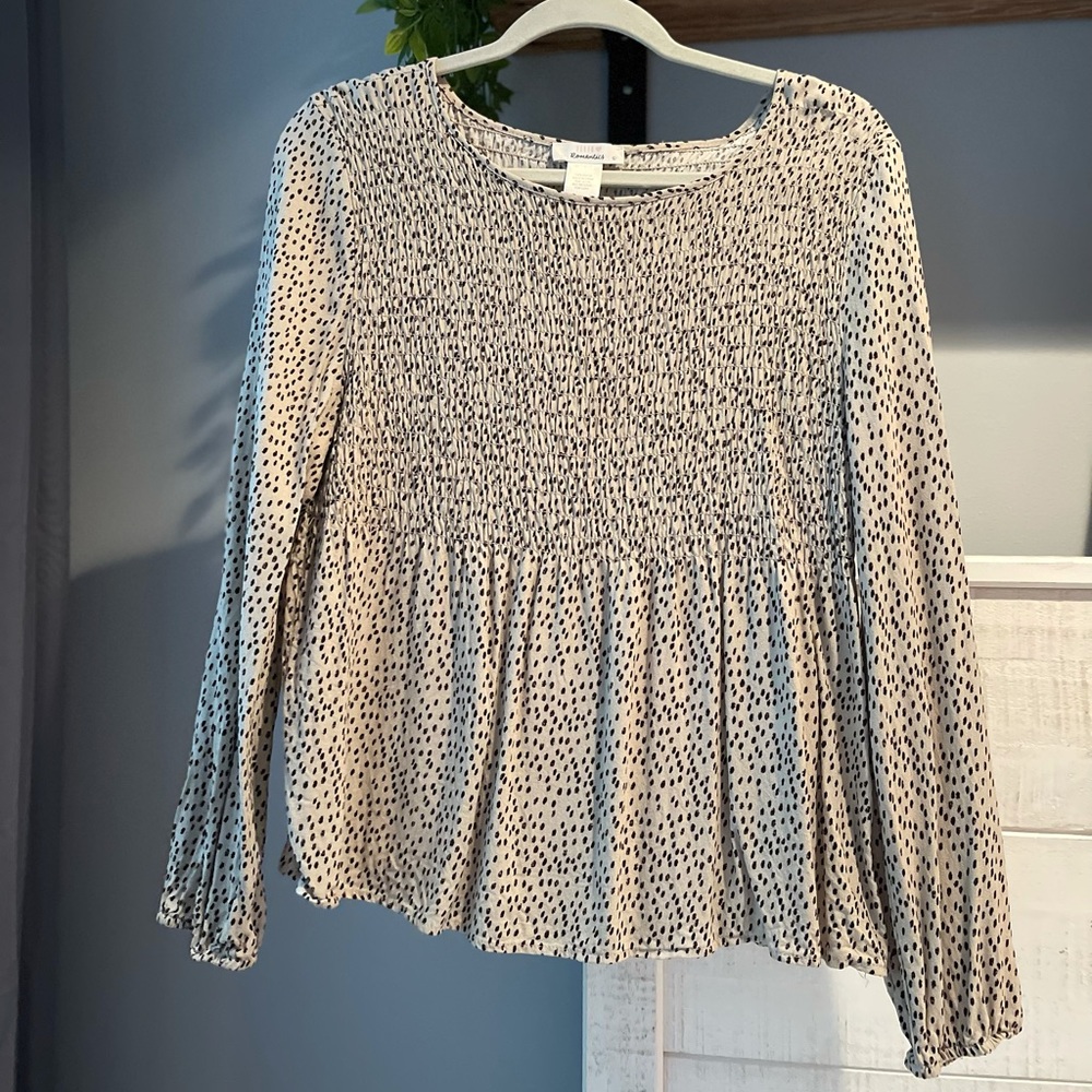 Long sleeve printed blouse